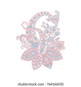 Isolated Paisley pattern in indian style