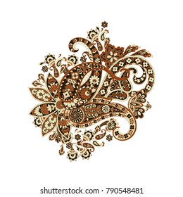 isolated Paisley pattern in indian style. Floral vector illustration