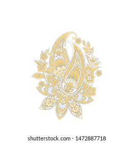 isolated paisley vector floral ornament