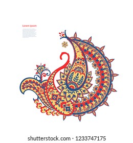isolated paisley vector ornament