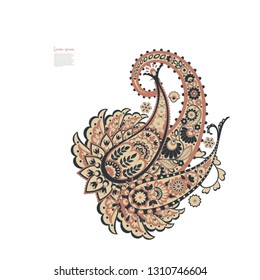 isolated paisley vector ornament