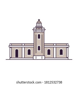 Constructor de palacios aislado mundial construcción icono famoso- Vector