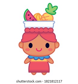 Isolated palenquera colombian culture tradition icon- Vector