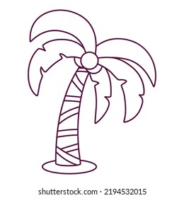 Isolated palm draw beach vector illustration