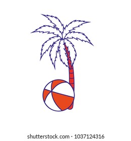 Isolated palm tree design
