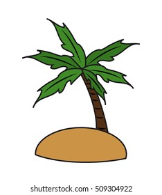 Isolated palm tree design