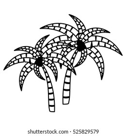 Vector Hand Drawn Traced Doodle Palm Stock Vector (royalty Free) 290501987