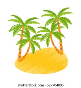 Isolated palm tree design