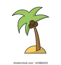 Isolated palm tree design