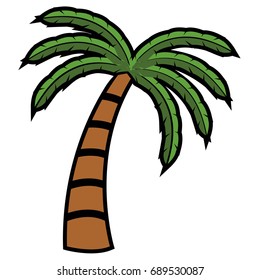 Isolated palm tree icon on a white background, Vector illustration
