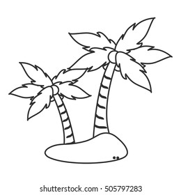 Isolated palm tree plant design