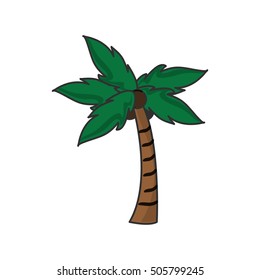 Isolated palm tree plant design