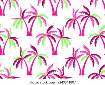 Isolated palm tree seamless pattern vector design. Exotic garden plants textile ornament. Coconut palm tree wallpaper in california style. Paradise rapport. Summer fashion print.