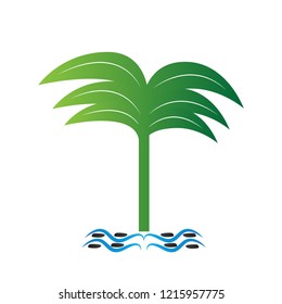 Isolated palm tree symbol. Abstract spa logo. Vector illustration design