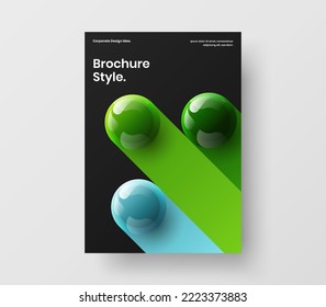 Isolated pamphlet A4 design vector illustration. Colorful realistic spheres banner concept.