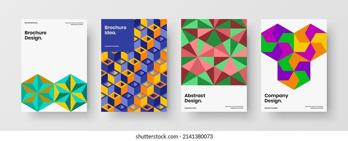 Composición de ilustración vectorial de diseño aislado de panfleto. Conjunto de diseño de fichas geométricas creativas.