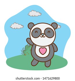 Isolated panda cartoon vector design
