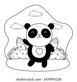Isolated panda cartoon vector design vector illustration