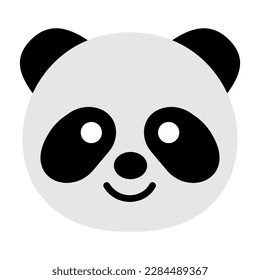 Isolated Panda Face Animal Vector Icon, Emoji, Emoticon