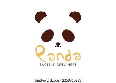 Isolated panda logo cartoon. Animal illustration.
