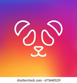 Isolated Panda Outline Symbol On Clean Background. Vector Feline Bear Element In Trendy Style.