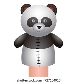 Isolated panda puppet on a white background, Vector illustration