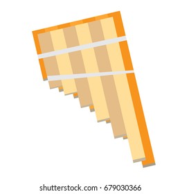 Isolated panflute instrument on a white background, Vector illustration