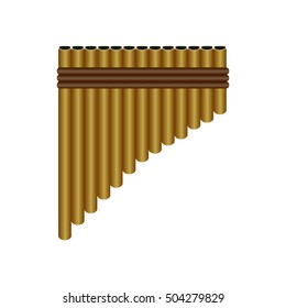 Isolated panflute on a white background, Vector illustration