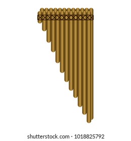 Isolated panpipe. Musical instrument