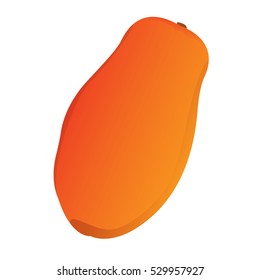 Isolated papaya on a white background, Vector illustration