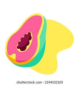 Isolación de la imagen de la playa de papaya ilustra el vector de la playa