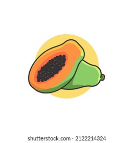 isolated papaya vector design on white background