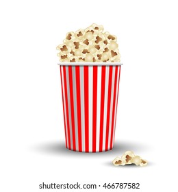 isolated paper bag full of popcorn