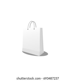 isolated paper bag on white background, vector eps 10