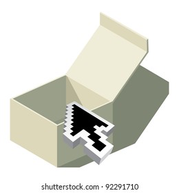 isolated paper box with shadow - illustration
