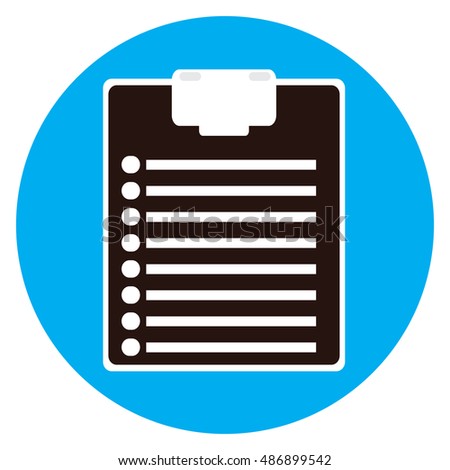 Isolated paper icon on a blue sticker, Vector illustration
