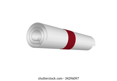 Isolated paper scroll - vector