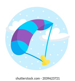 Isolated parachute image on a camping sticker Vector