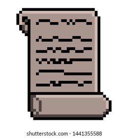 Isolated parchment pixelated icon on a white background - Vector
