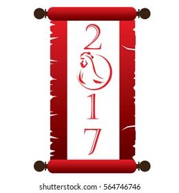 Isolated parchment with text, Chinese new year vector illustration