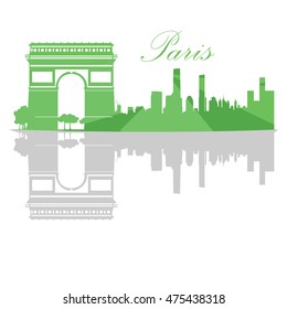 Isolated Paris skyline on a white background, Vector illustration