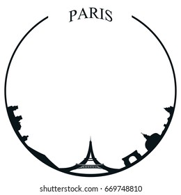 Isolated Paris skyline on a white background, Vector illustration