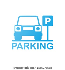 Isolated Parking Sign - Blue roadsign with letter P isolated on white background.