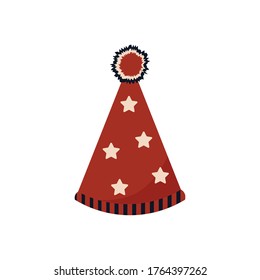 Isolated party hat. 4th of july. Independence day - Vector