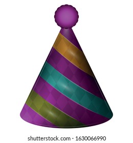 Isolated party hat image. Mardi gras - Vector