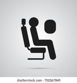 Isolated Passenger Icon Symbol On Clean Background. Vector Sitting Man Element In Trendy Style.