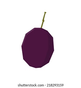 an isolated passion fruit on a white background