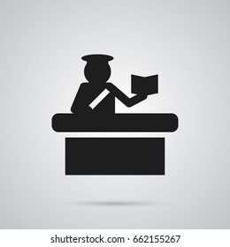 Isolated Passport Controller Icon Symbol On Clean Background. Vector Security Element In Trendy Style.