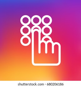 Isolated Password Outline Symbol On Clean Background. Vector Keypad  Element In Trendy Style.