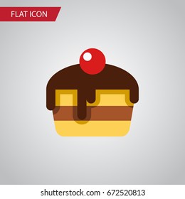 Isolated Pastry Flat Icon. Dessert Vector Element Can Be Used For Pastry, Dessert, Cake Design Concept.